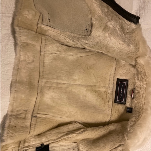 Tommy Hilfiger leather faux fur jacket size S - Picture 3 of 6